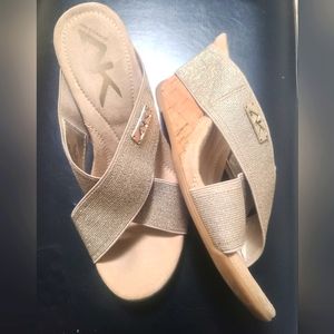 Anne Klein Cross Strap Wedge, Size 7.5